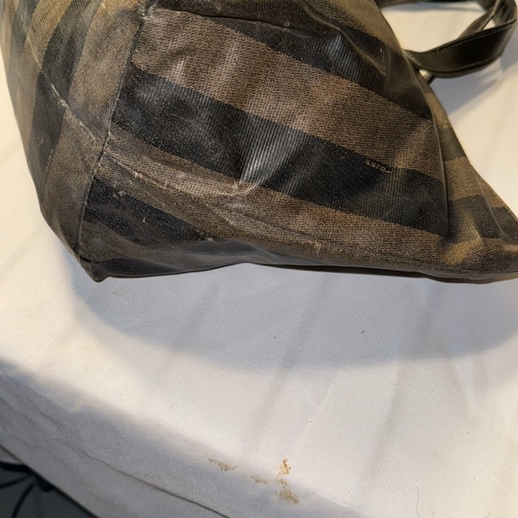 Fendi, Pequin Stripes PVC Handbag Tote 10in x 9in x 7.5in GUC - Picture 11 of 12